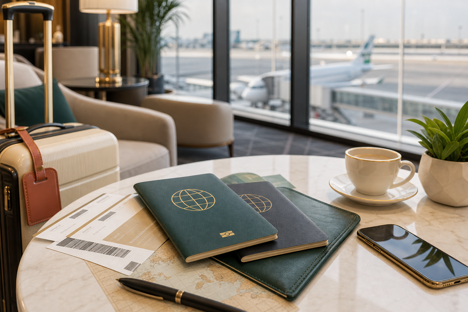 Airport lounge and luggage for return ticket planning